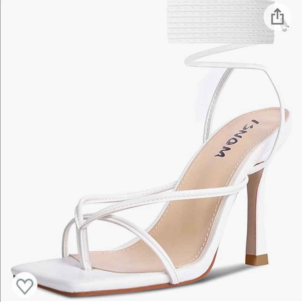 White Lace-up Sandals